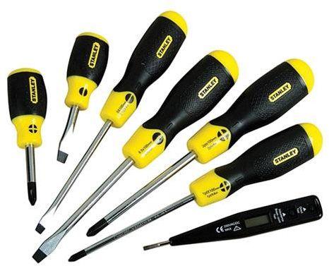 Cushion Grip Screwdriver 6Pcs  With Voltage Tester Stanley