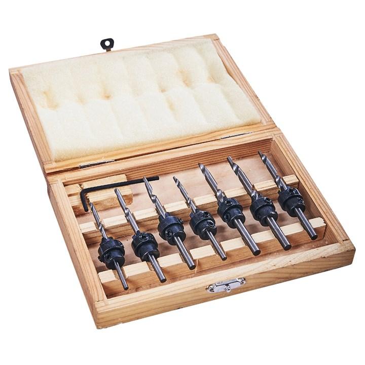 Tapered Drill & Countersink Bit Set  7pc Amtech
