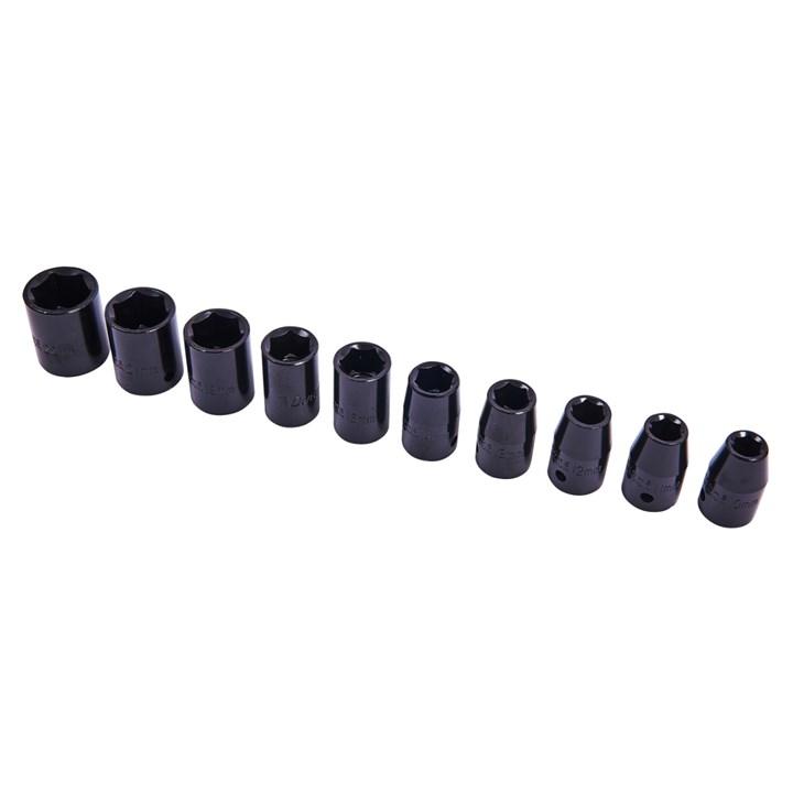 10 Piece ½” 6 Point Impact Grade Socket Set