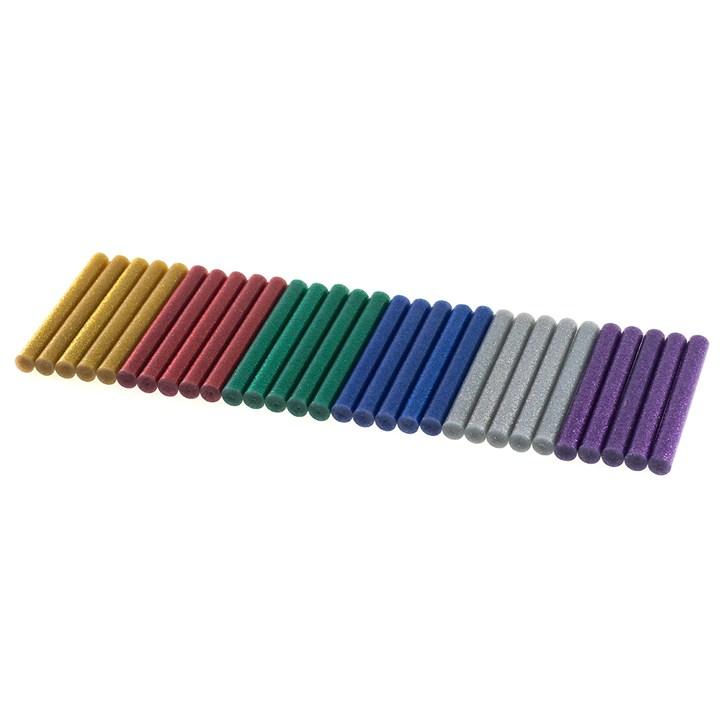 11mm x 100mm Colourful glitter hot melt glue gun sticks (30 pack)