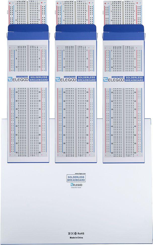 3pcs MB-102 Breadboard 830 Point Solderless