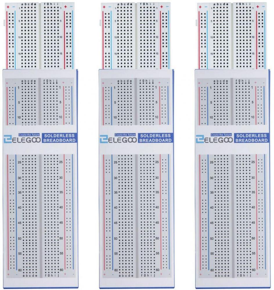 3pcs MB-102 Breadboard 830 Point Solderless