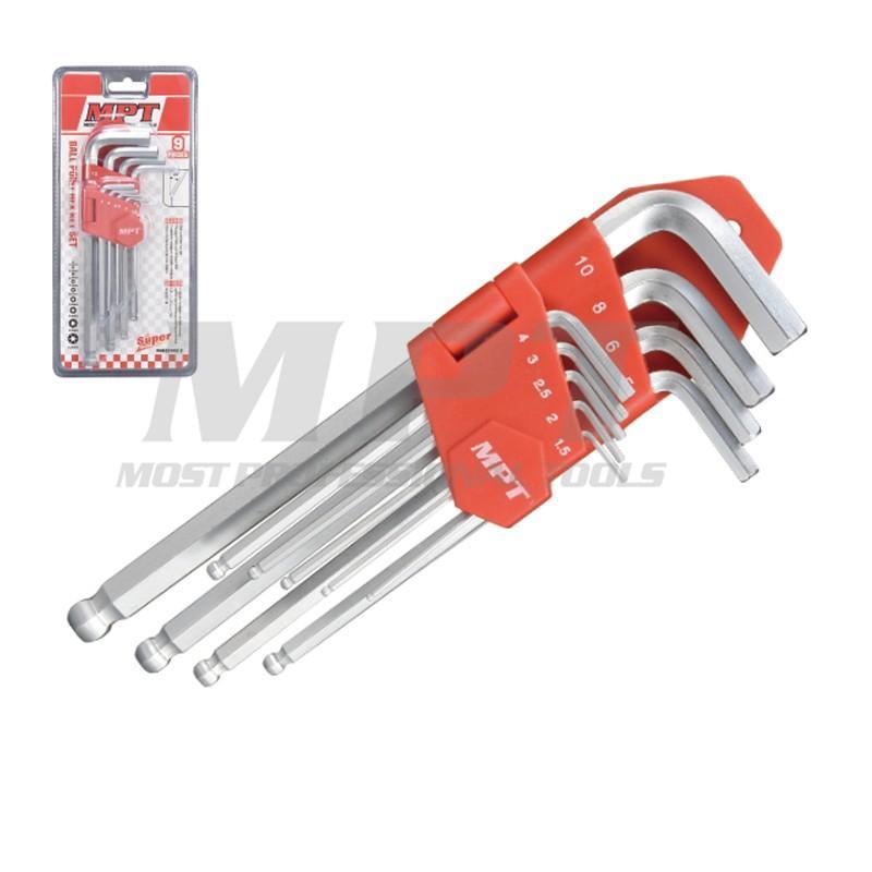 Ball End Hex Key Mpt 9Pcs-Long
