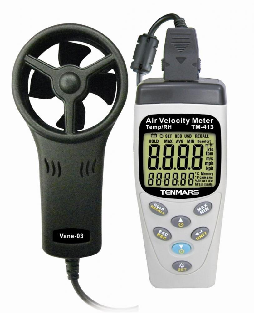 Air Velocity / Flow / Temperature / Humidity / Pressure Meter