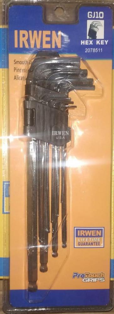 Hex Ball End key 9Pcs Irwen 1.5-10mm