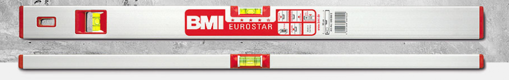 BMI SPIRIT LEVEL RULER WITH 2 VIALS 50 CM