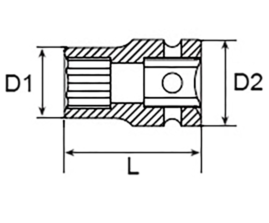 Impact Socket 1/2" DR 19 mm Vata