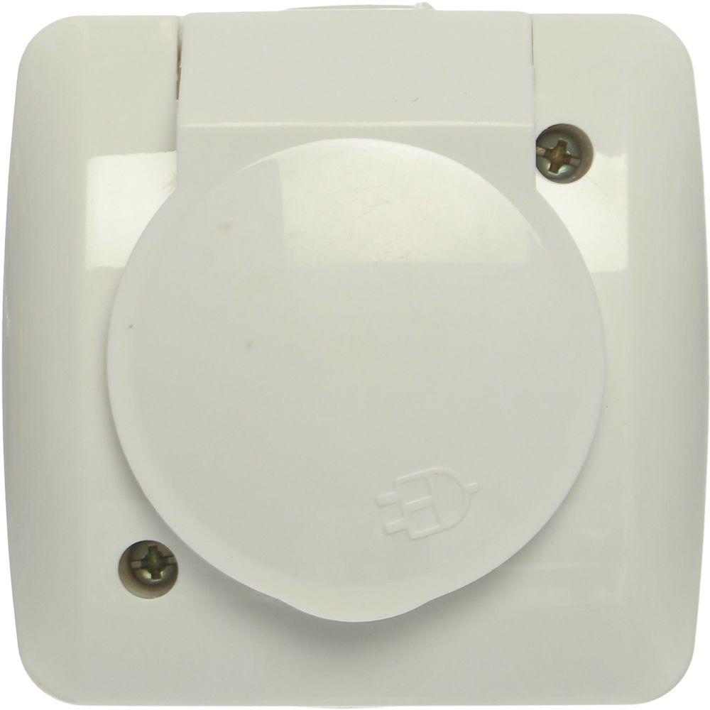 Outside-Wall Turkish Socket With Cover 250v - White