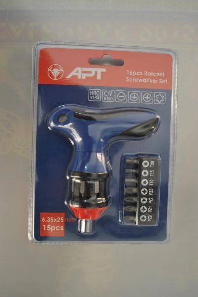 Ratchet Screwdriver 16 Pieces Apt