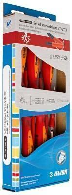 Set of screwdrivers with voltage tester