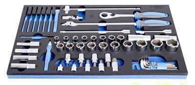 Wrenches In Sos Tool Tray  57 Pcs Set Of Socket Amtech