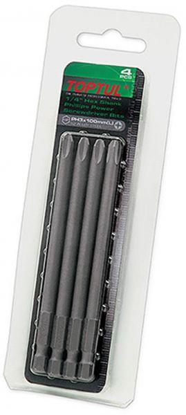 Hex Shank Phillips Power Screwdriver Bits 1/4 inch (4Pcs) TopTul