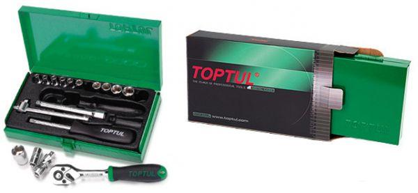 TopTul  DR. Socket 1/4" Set Of 17 Pcs