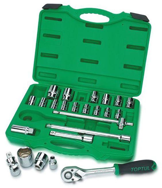 TopTul Professional Grade  DR. Flank Socket 1/2" Set of 24