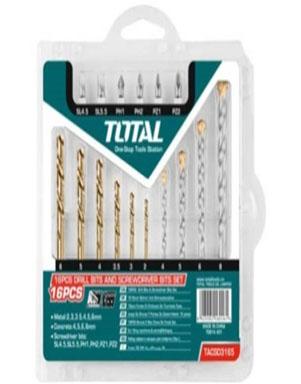 Total Drill bits and screwdriver bits set 16Pcs