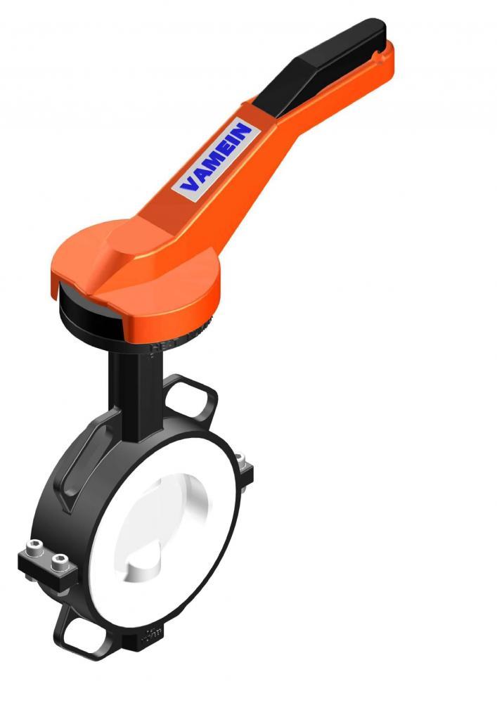 Butterfly Valve Galactlc Pfa Wafer Type Hand Lever 50mm -2"