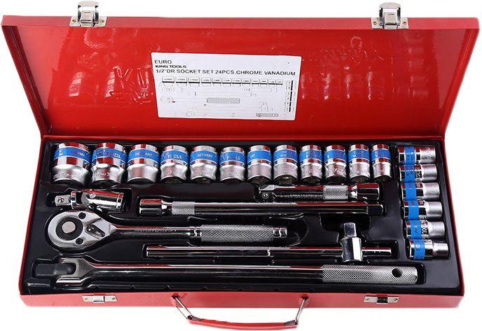 Hexagon Sockets Set -1/2" X 10 To 24 Mm, 24 Psc  Met Tools