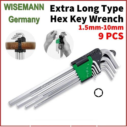 Extra Long Hex Key Set - Metric Set - 9 Pcs (1.5 : 10)