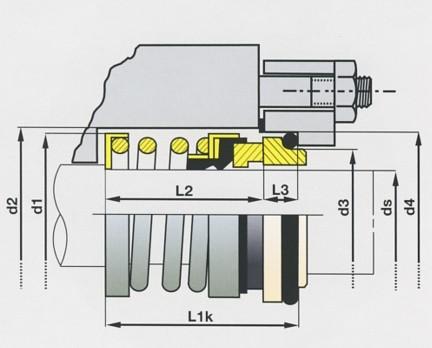 Mechanical Seal Single Spring Size 63mm Carbon / Ceramic /viton Brand Sealtek® Italy Style 520 Seat Style 102