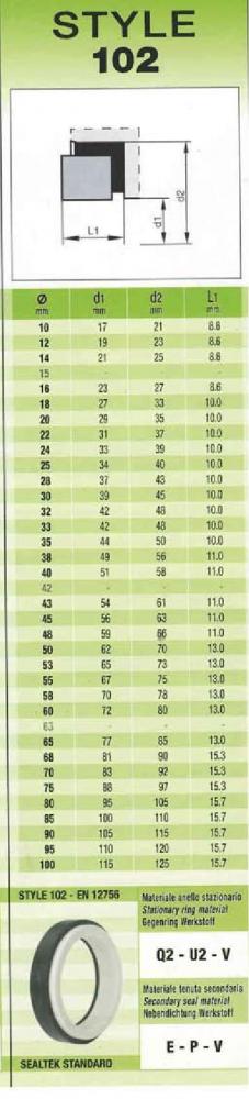 Mechanical Seal Wave Spring  Size 58mm Carbon / Ceramic /viton Sealtek® Italy Style 557 Seat Style 102 - Bvvgg