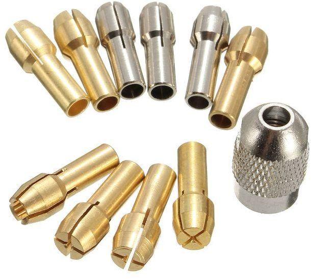 10pcs Brass Drill Chuck Collet Bits 0.5-3.2mm 4.3mm Shank For Dremel Rotary Tool