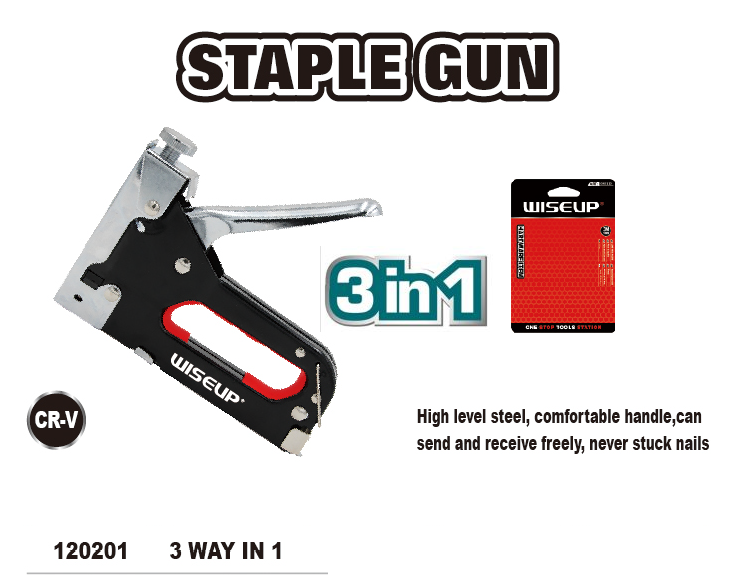 WISEUP 3 In 1 Staple Gun Heavy Duty