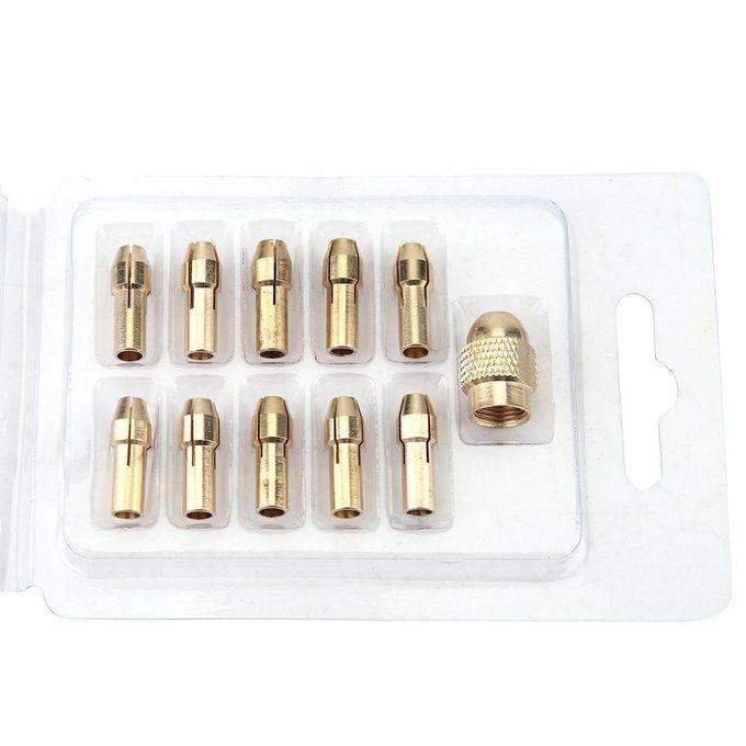 Copper Chuck Clamp Set For Rotary Tooll 0.5-3.2mm 11pcs