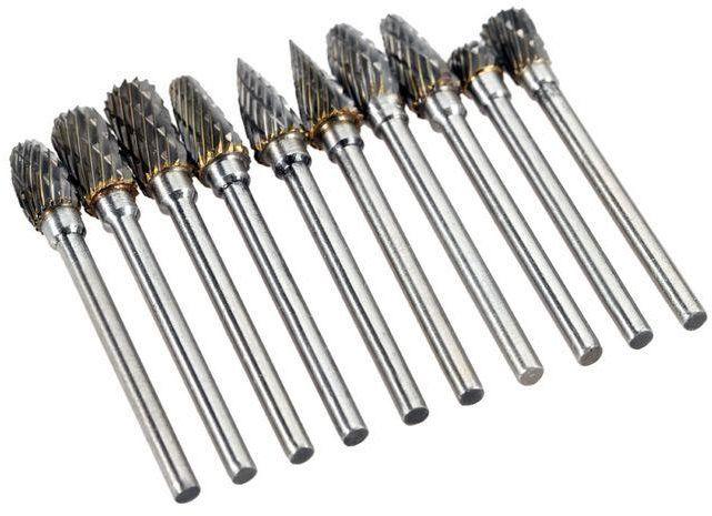 طقم للحفر علي المعادن والأخشاب 10 قطع من التنجستين والكاربيد عالي الجودة