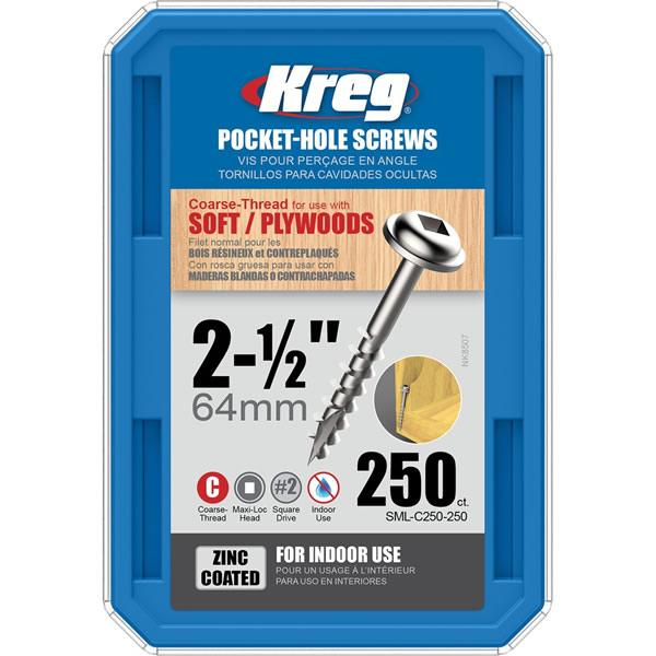طقم مسامير 2-1/2" 64 مم 250 قطعة Kreg