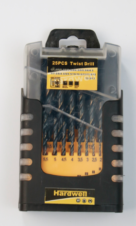 Hss Drill Bits 25pcs (1-13)mm hardwell