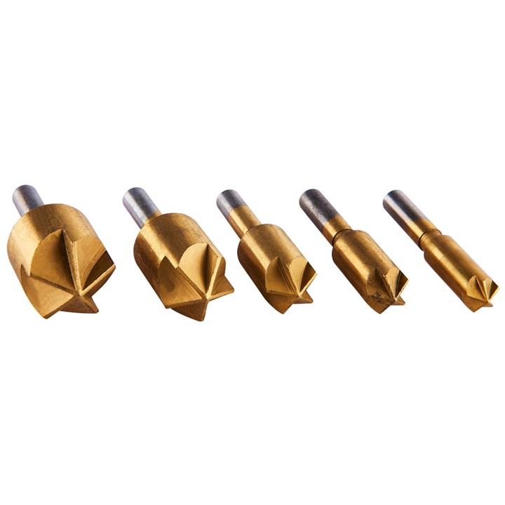Titanium Coated Countersink Bit Set 5pc Amtech