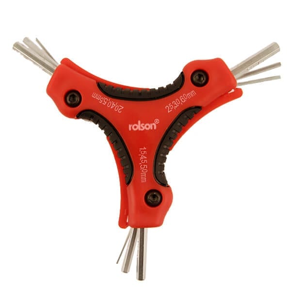 Folding Triangle Hex Key 9pcs rolson