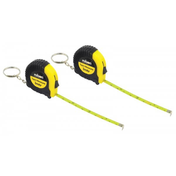 2pc 1m Tape Measure with Key Ring rolson
