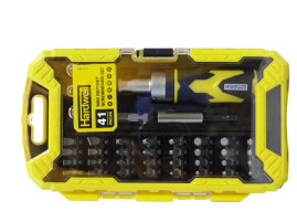 طقم  ( لقم - مفك - الن ) 41 قطعة 1/4" +يد سيستم هاردويل