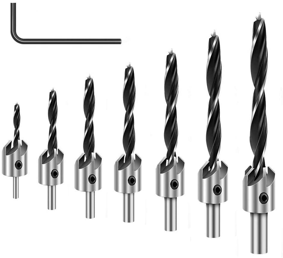7 Pcs Flute Countersink Drill Bit