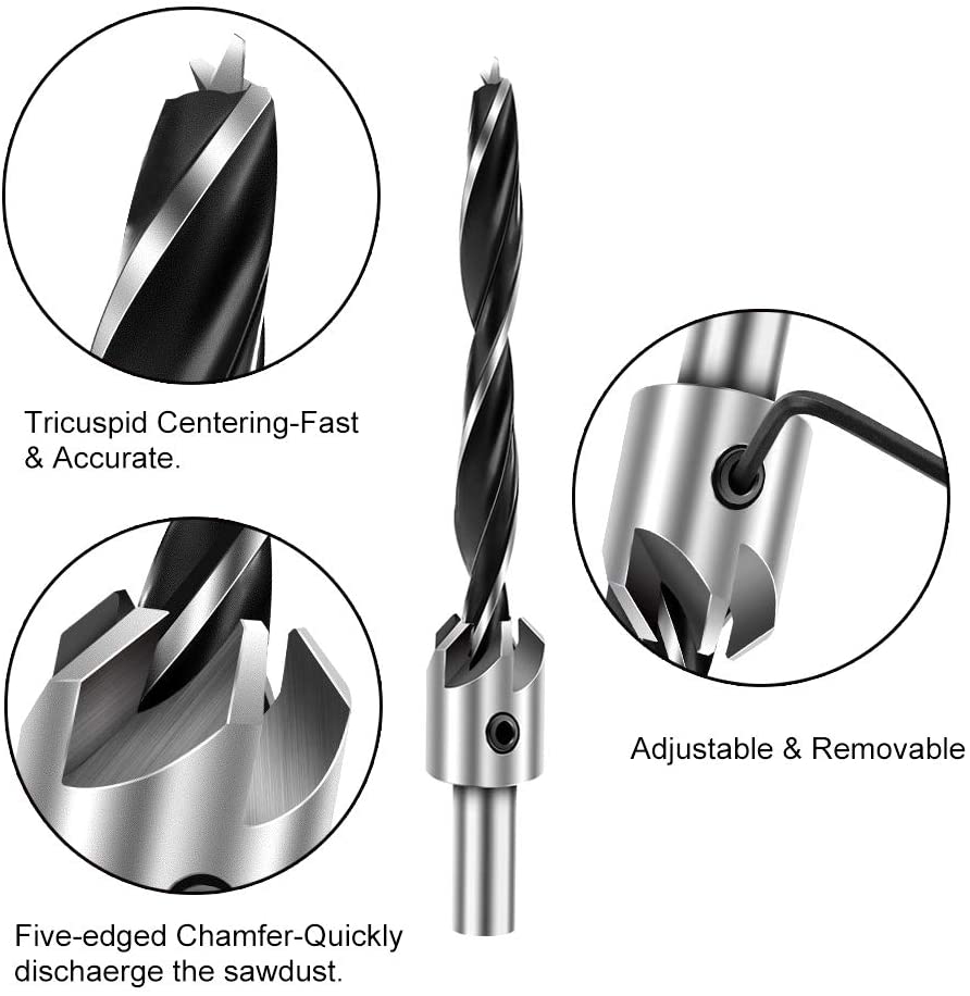7 Pcs Flute Countersink Drill Bit