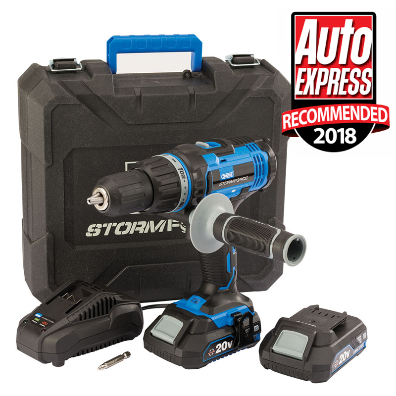 Draper Stormforce® 20v Combi Drill With 2x 2.0ah Batteries And Charger ( Refurbished)