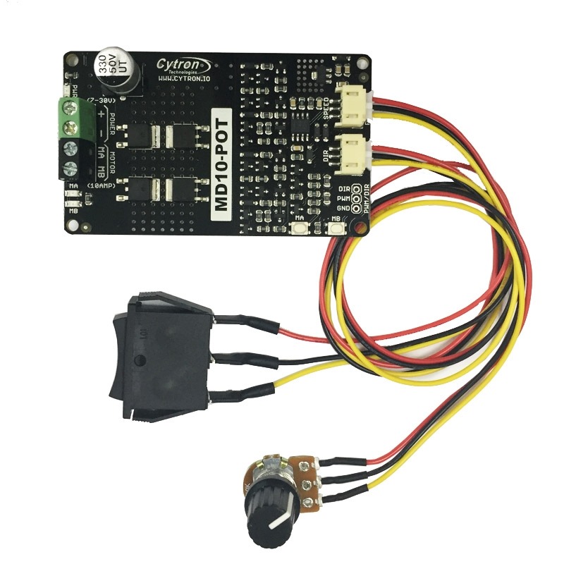 Cytron 10 Amp 7V-30V Potentiometer & Switch Control DC Motor Driver MD10-POT