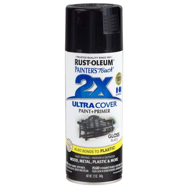 Rust-Oleum Painter’s Touch 355ML Gloss Ultra Cover Black Spray