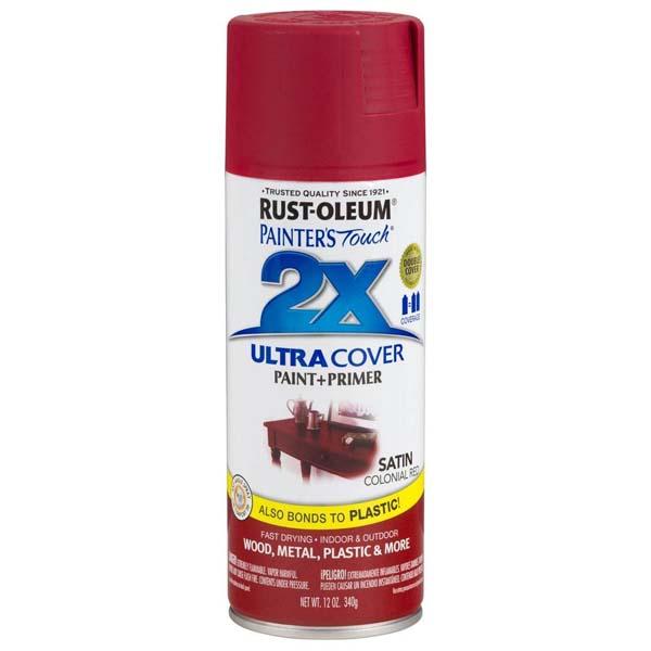 Rust-Oleum Painter’s Touch 355ML Satin Ultra Cover Colonial Red Spray
