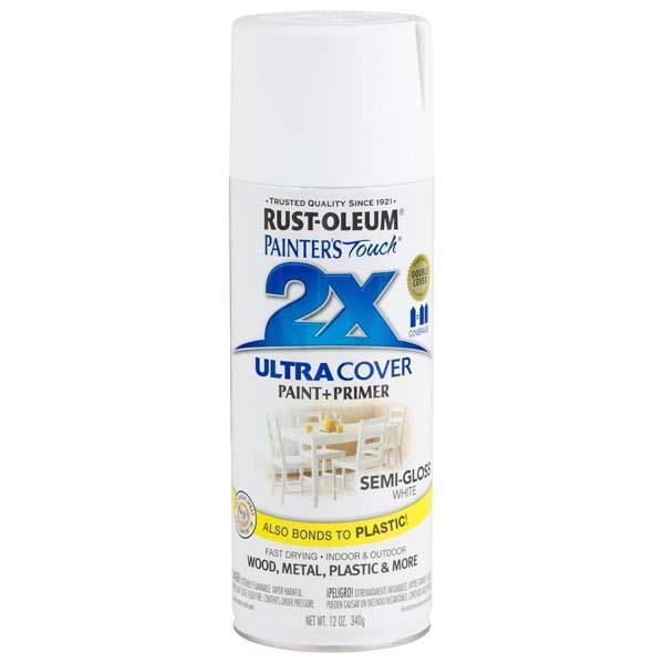 Rust-Oleum Painter’s Touch 355ML Semi-Gloss Ultra Cover White Spray