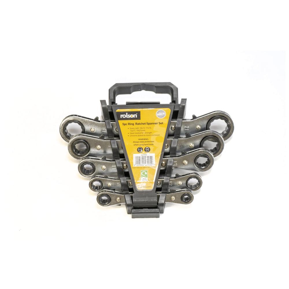 5pc Offset Ratchet Ring Spanner Set rolson