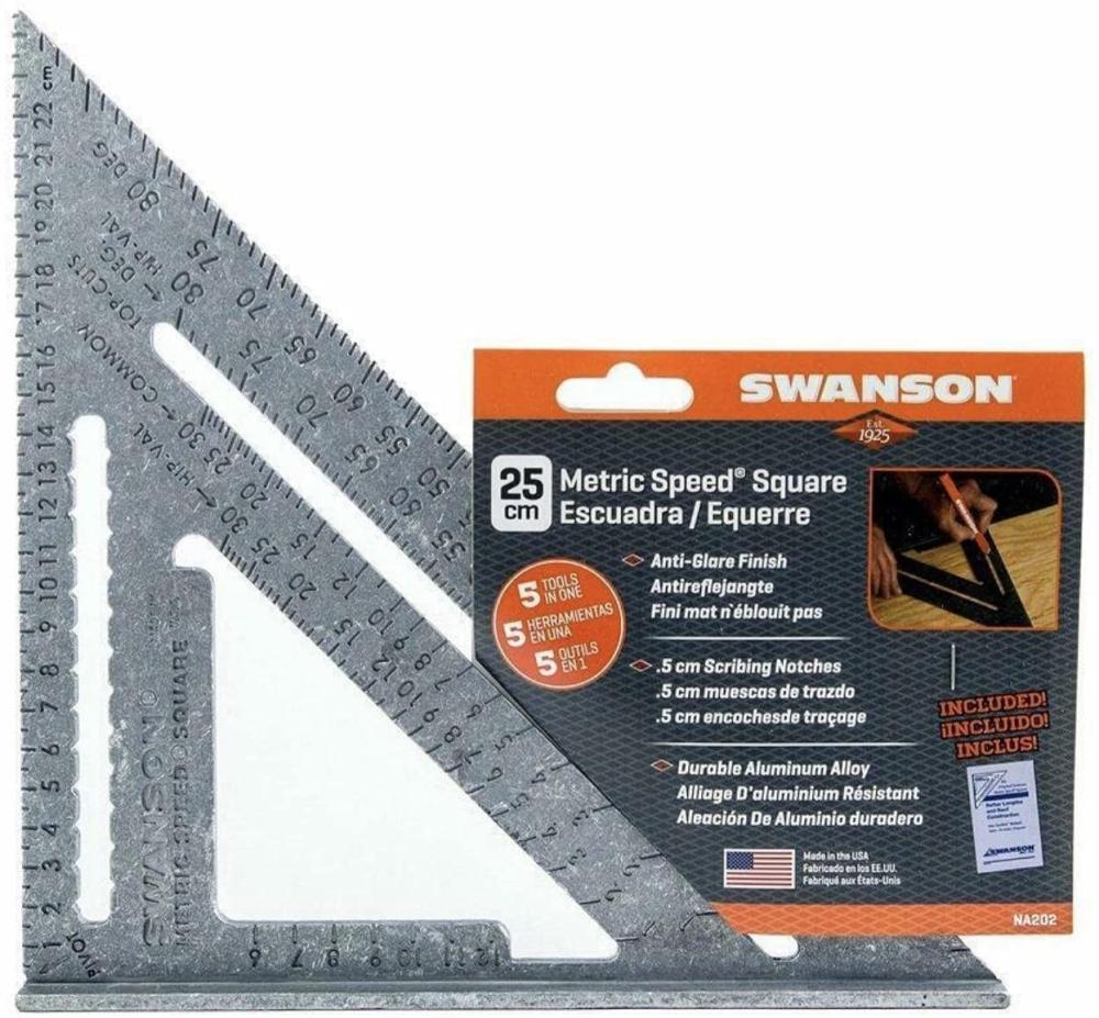 Swanson Metric Speed Square Layout Tool (Aluminum) 25 Cm