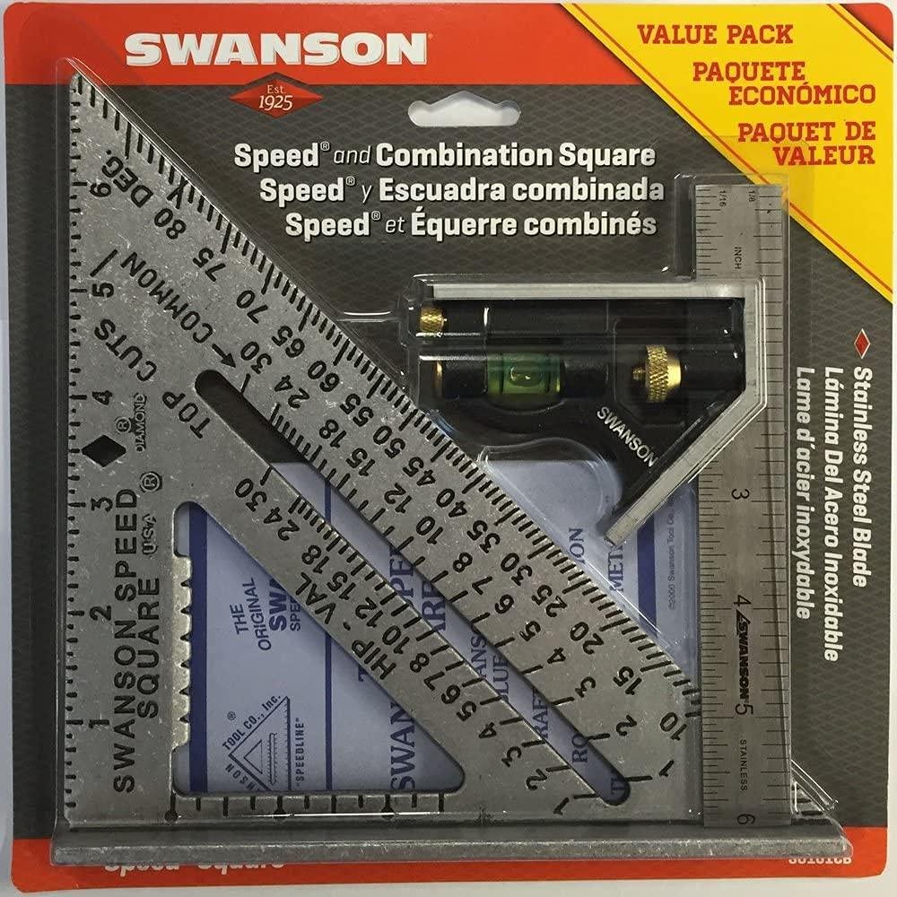 Swanson Speed Square With Blue Book And Combination Square, 7 Inch