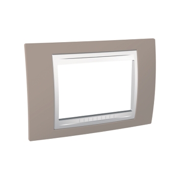 Schneider Electric Unica Plus - Cover Frame - 3 Modules - Mink/white