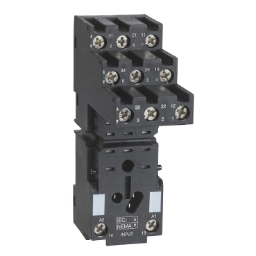 Socket, Separate Contact, 10 A, Relay Type RXM3, Screw Connector, 250 V AC