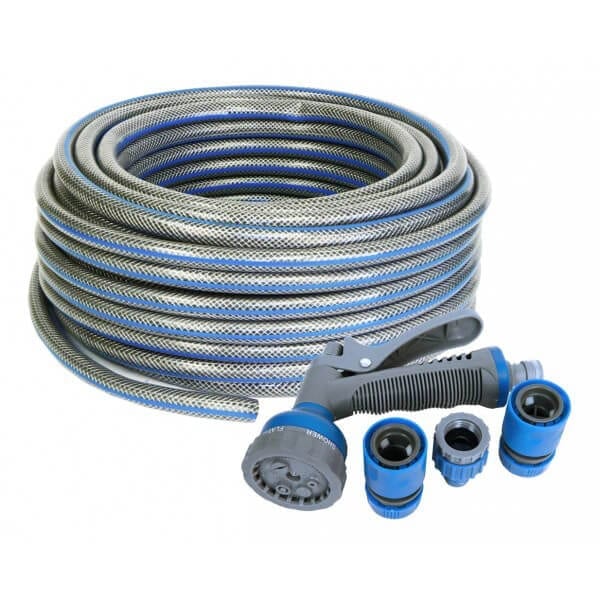 Rolson 30m Hose Pipe + Spray Gun & Connectors