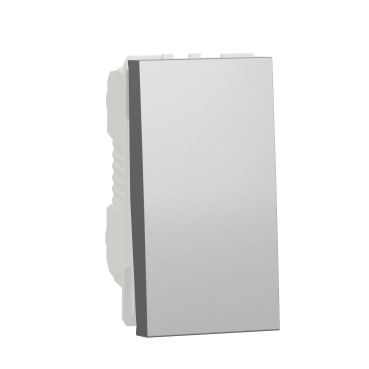 One-way switch 16A screws 1module - Aluminium