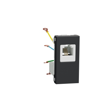 RJ12, 1 connector, 1 module - Black