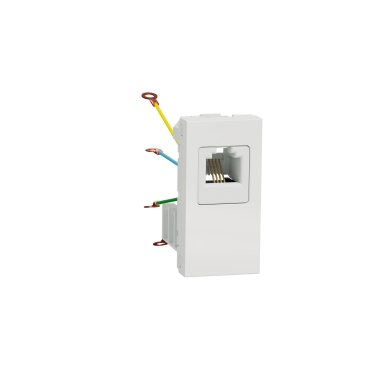 RJ12, 1 connector, 1 module - white